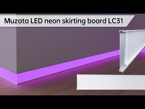 Load and play video in Gallery viewer, Muzata LED Neon Skirting Board 4ft Spotless Aluminum LED Channel Skirt Board LC31
