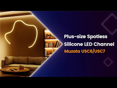 Load and play video in Gallery viewer, Muzata 16.5ft/5M Plus-size Spotless Silicone LED Channel System 20x20mm with Flange Recessed Flexible Tube with Milky White Cover (LED Strip Lights No Need to Pass Through LED Channel) USC6 WW