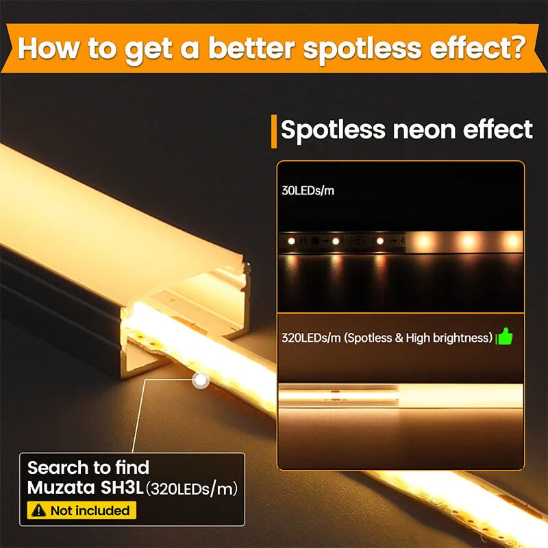 Load image into Gallery viewer, Muzata Silver LED Channel System with Milky White Cover for Waterproof Strip Tape Light Philips Hue Plus Diffuser, U102 WW