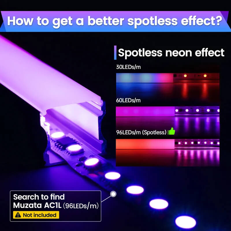 Load image into Gallery viewer, Muzata Spotless Silver LED Channel System with Milky White Frosted Diffuser U101 WW