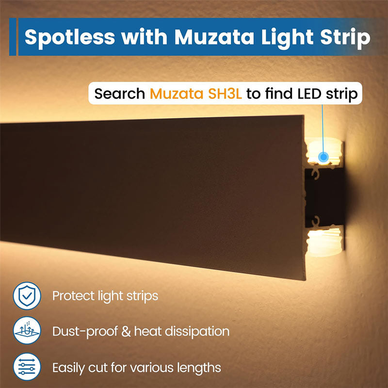 Load image into Gallery viewer, Muzata 5Pack 3.3ft/1Meter Wall Mount LED Light Aluminum Channel Silver with Milky White Cover U124