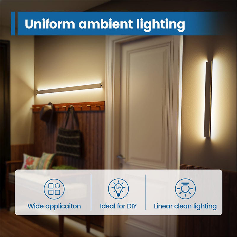 Load image into Gallery viewer, Muzata 5Pack 3.3ft/1Meter Wall Mount LED Light Aluminum Channel Silver with Milky White Cover U124