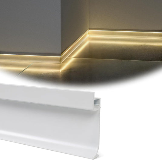 Muzata 5pack Spotless Effect Floor Recessed Baseboard LED Lighting Aluminum Channel System U129