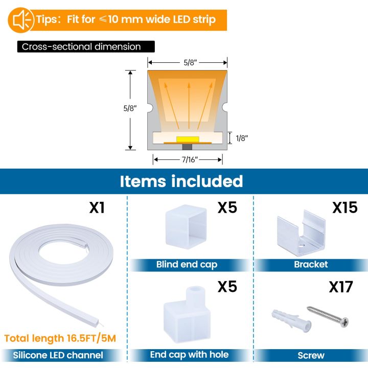 Load image into Gallery viewer, Muzata 16.5Ft/5M Flexible LED Channel System for DIY USC4
