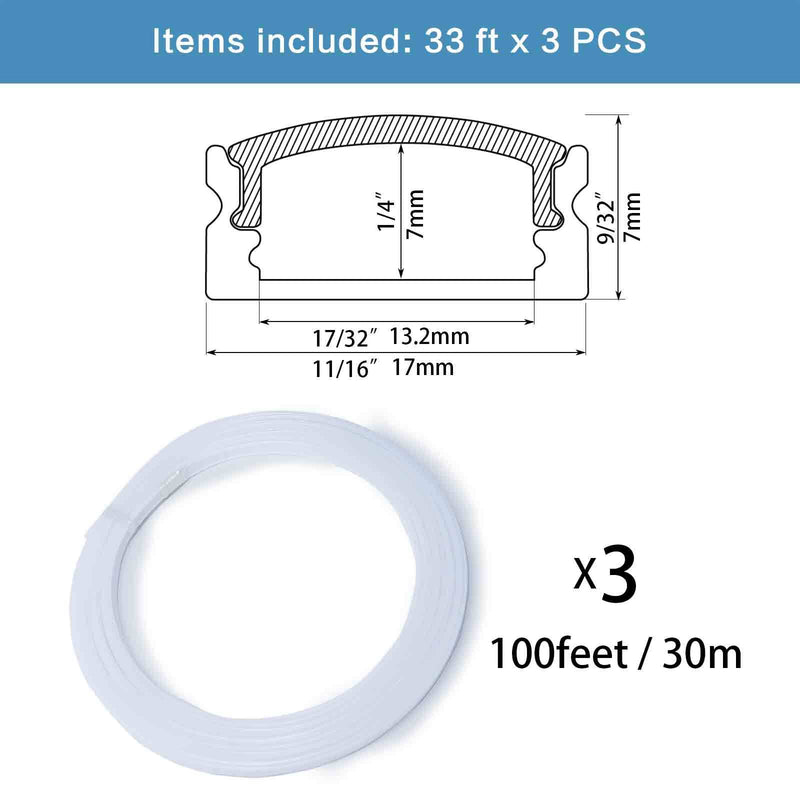 Load image into Gallery viewer, Muzata Continuous Milky White LED Cover Lens Frosted Tape Light Seamless Plastic for U1SW LC03 WW
