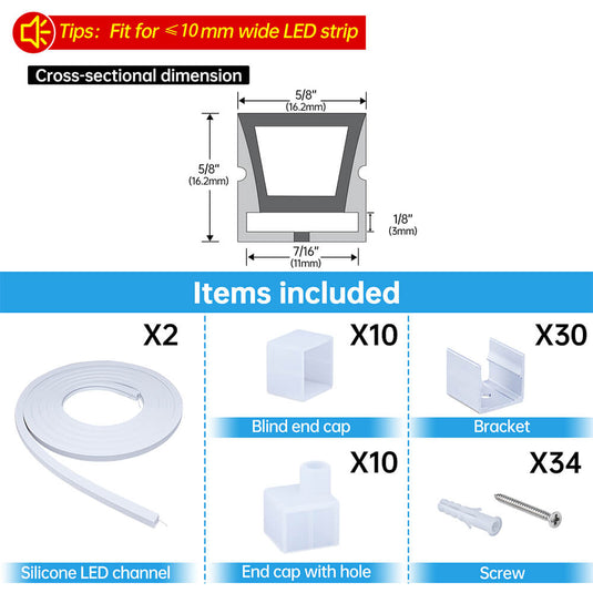 Muzata 16.5Ft/5M Flexible LED Channel System for DIY USC4