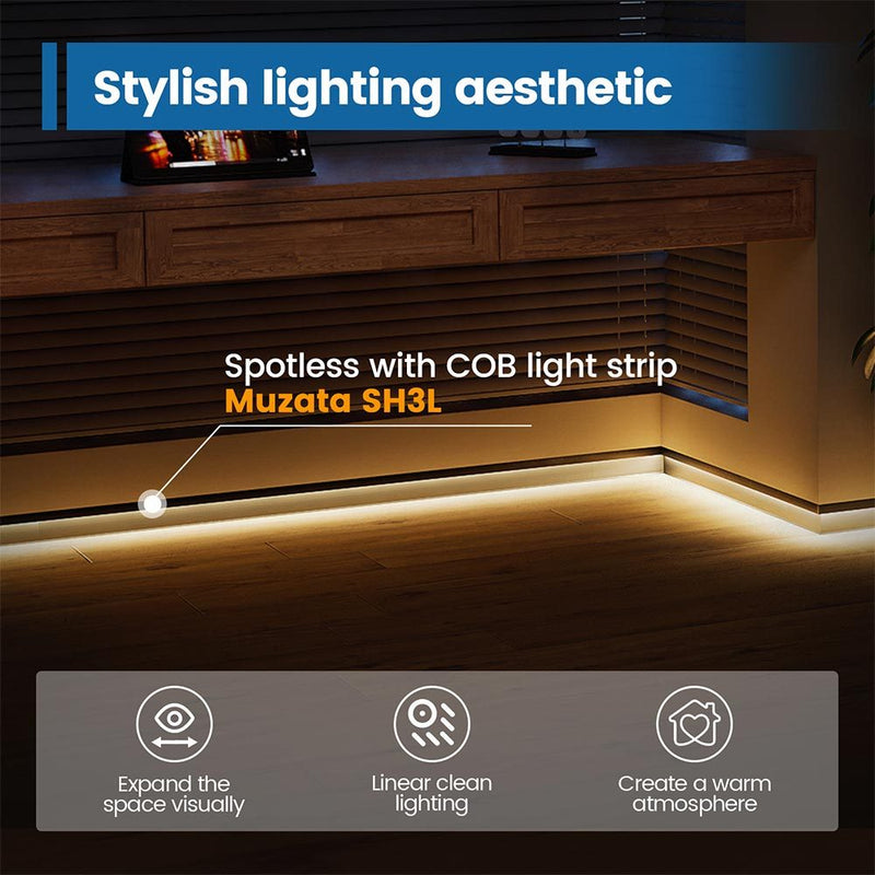 Load image into Gallery viewer, Muzata 5pack 3.3ft/1Meter Spotless Effect Floor Recessed Baseboard LED Lighting Aluminum Channel System U129
