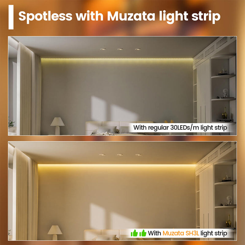 Load image into Gallery viewer, Muzata 5Pack 3.3FT/1M Aluminum LED Channel Crown Moulding Trim with Milky White Spotless LED Diffuser U131 WW
