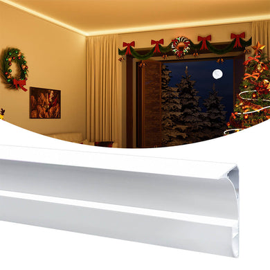 Muzata 5Pack 3.3FT/1M Aluminum LED Channel Crown Moulding Trim with Milky White Spotless LED Diffuser U131 WW