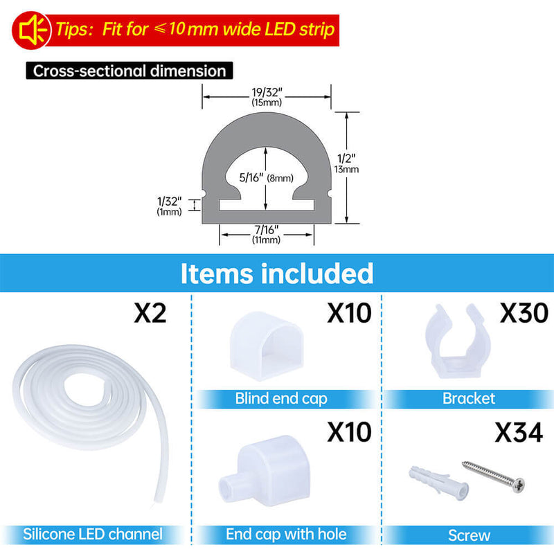 Load image into Gallery viewer, Muzata 16.5Ft/5M Silicone LED Channel System Flexible Tube USC2
