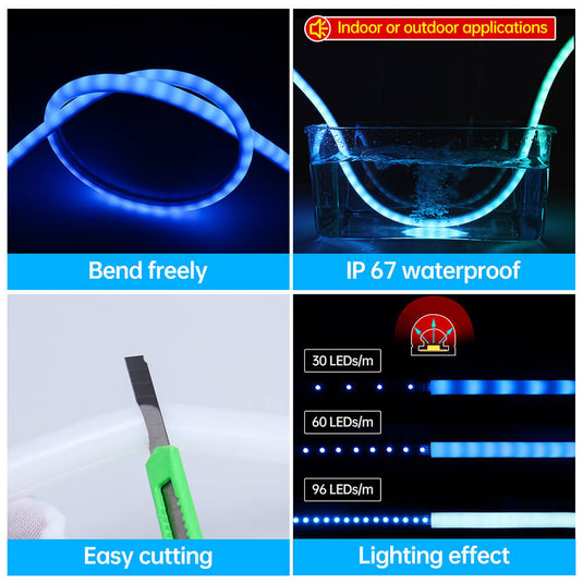 Muzata 16.5Ft/5M Silicone LED Channel System Flexible Tube USC2