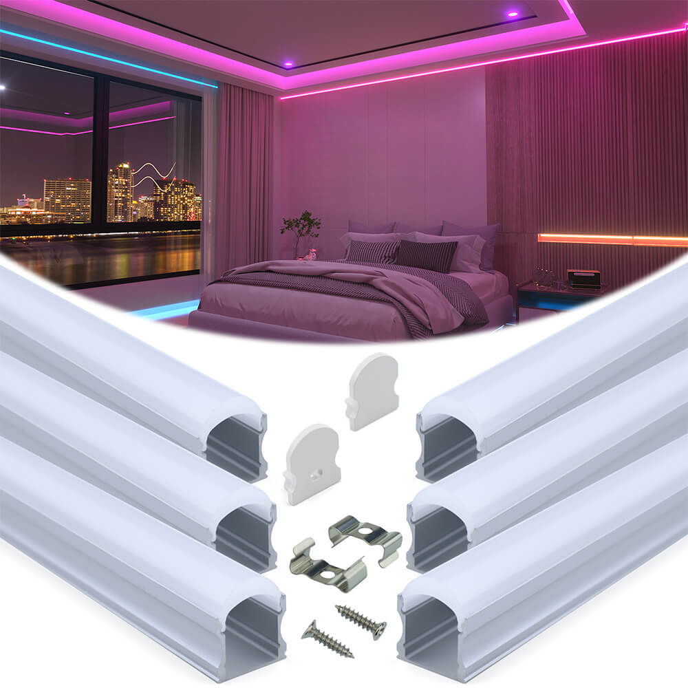 LED Aluminum U Channel with Milky White Cover | Muzata U108 – Muzata ...