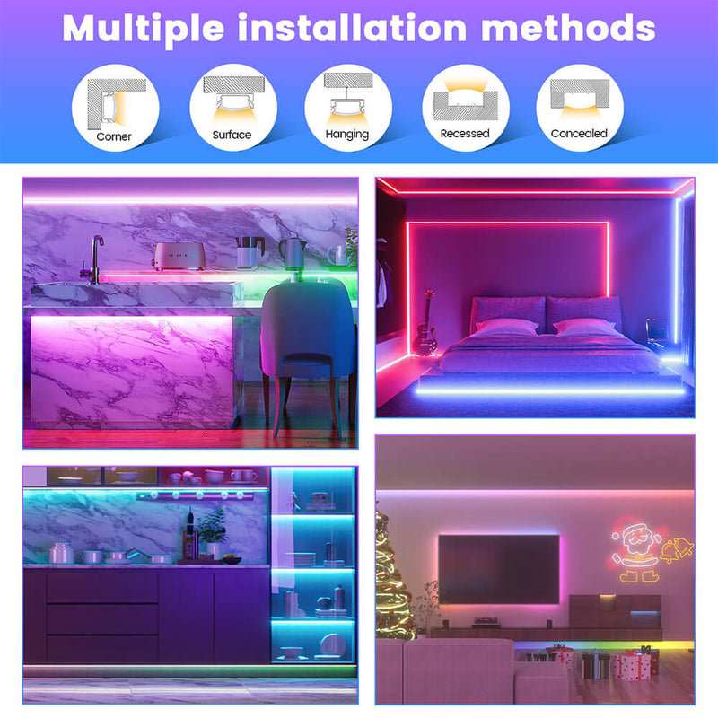 Load image into Gallery viewer, Muzata 17x20mm U-Shape Spotless White LED Aluminum Channel System with 60° Curved Thicker Milky White Neon Effect Cover Diffuser U108 HW
