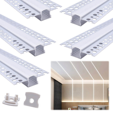 Muzata 3.3ft Plaster-In LED Channel For Modern Recessed Lighting U117 WW