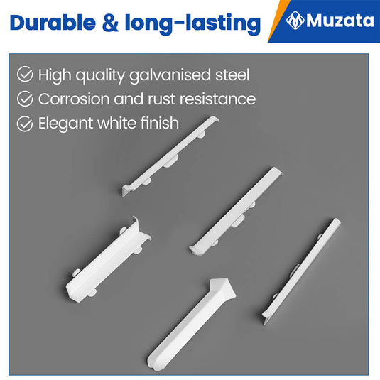 Muzata 5 Pack Skirting Board Accessory Kit, Corner Blocks, Internal Corner, External Corner Suitable SB02