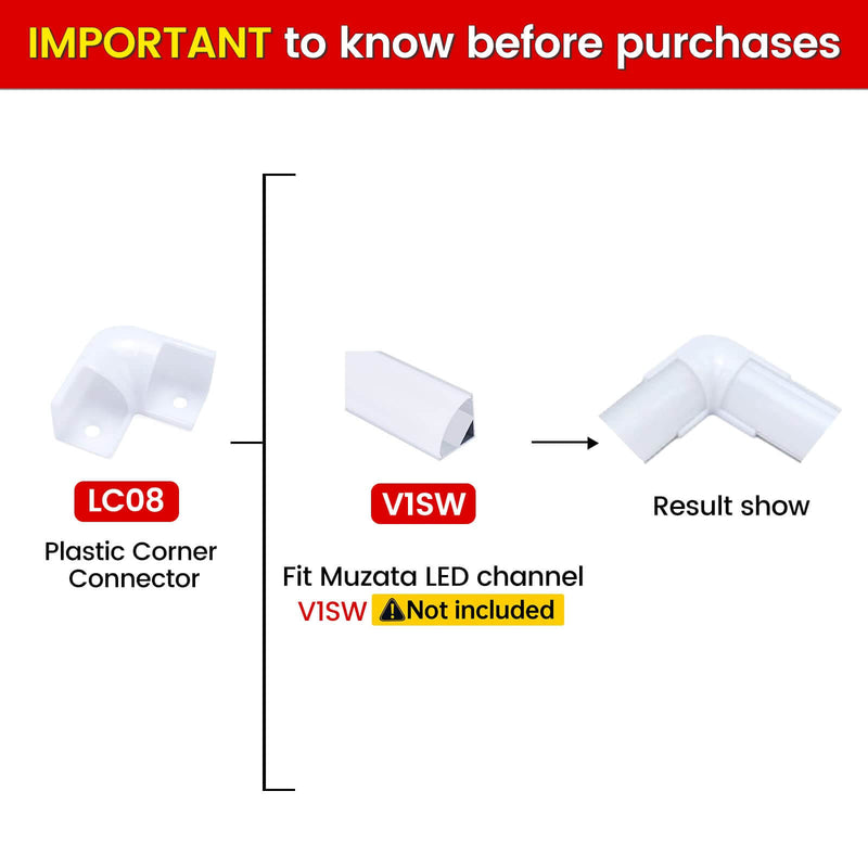 Load image into Gallery viewer, Muzata 8 Pack LED Channel Corner Connector Kit L-Shape for V1SW LC08
