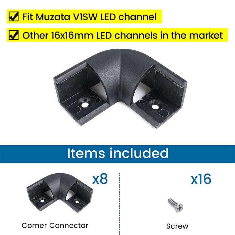 Load image into Gallery viewer, Muzata 8 Pack LED Channel Corner Connector Kit L-Shape for V1SW LC08
