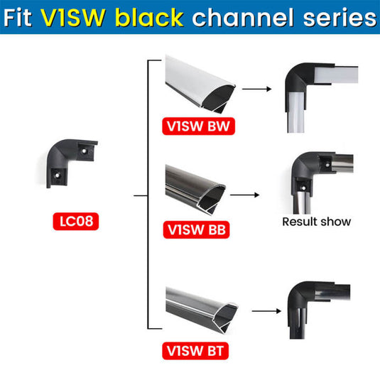 Muzata 8 Pack LED Channel Corner Connector Kit L-Shape for V1SW LC08