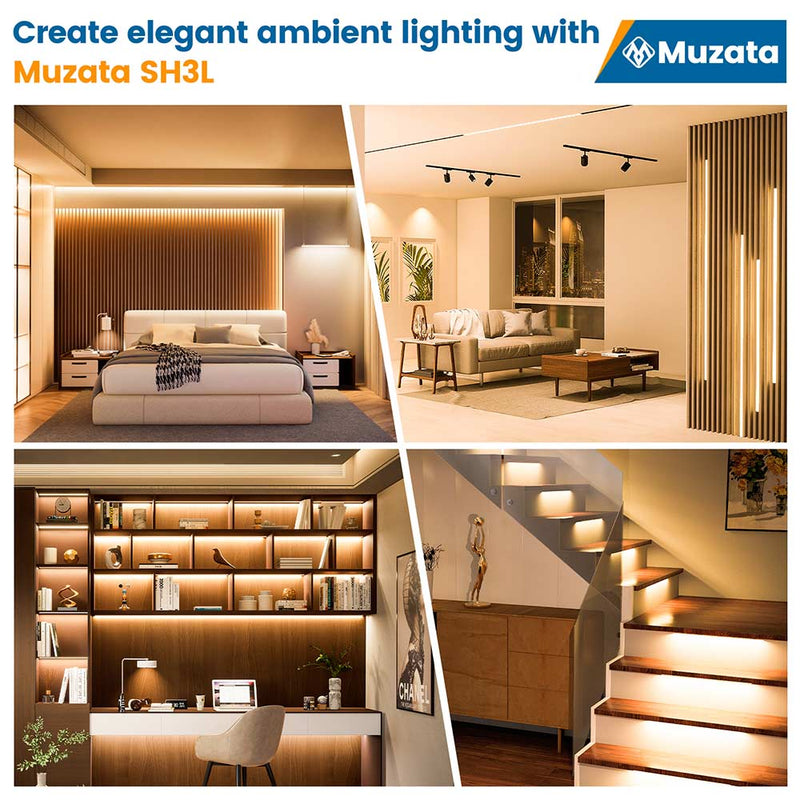 Load image into Gallery viewer, Muzata 16.4Ft COB LED Strip Lights 24VDC 3000K Warm White 320LED/M 9.6W/M High Density SH3L
