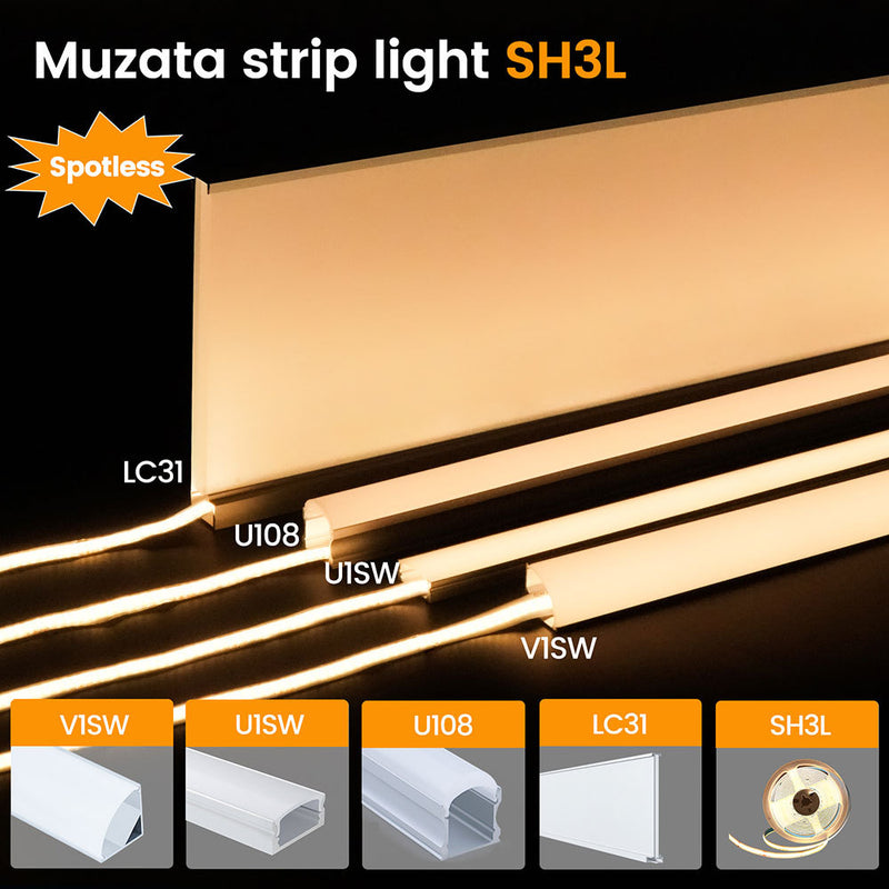 Load image into Gallery viewer, Muzata 16.4Ft COB LED Strip Lights 24VDC 3000K Warm White 320LED/M 9.6W/M High Density SH3L
