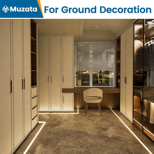 Muzata 5Pack 3.3Ft/1Meter Silver Ground Recessed Lighting LED Channel U Shape Aluminum Waterproof with Diffuser U125