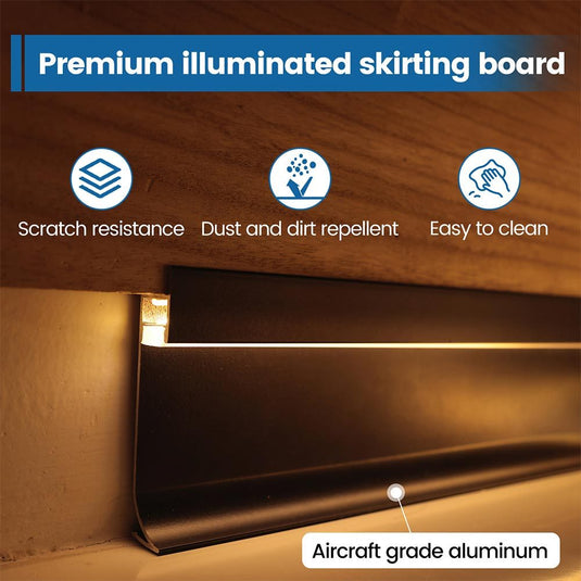 Muzata 5pack 3.3ft/1Meter Spotless Effect Floor Recessed Baseboard LED Lighting Aluminum Channel System U129