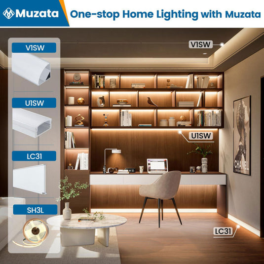 Muzata LED Channel Corner Connector Kit L-Shape for U1SW, U1SW Series LED Aluminum Channel System LC23