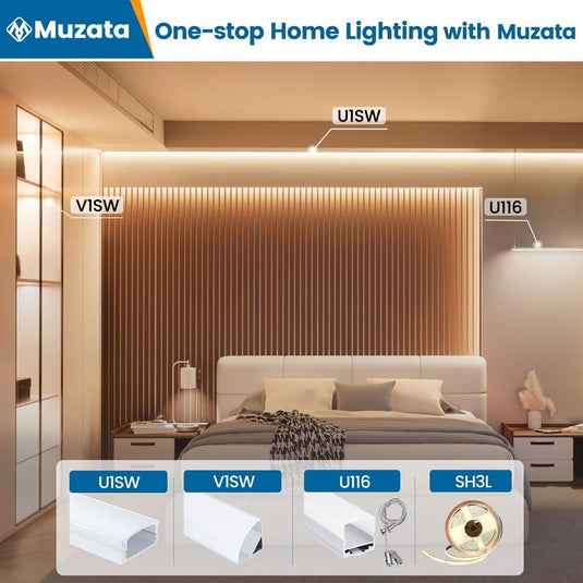 Muzata LED Channel Corner Connector Kit L-Shape for U1SW, U1SW Series LED Aluminum Channel System LC23