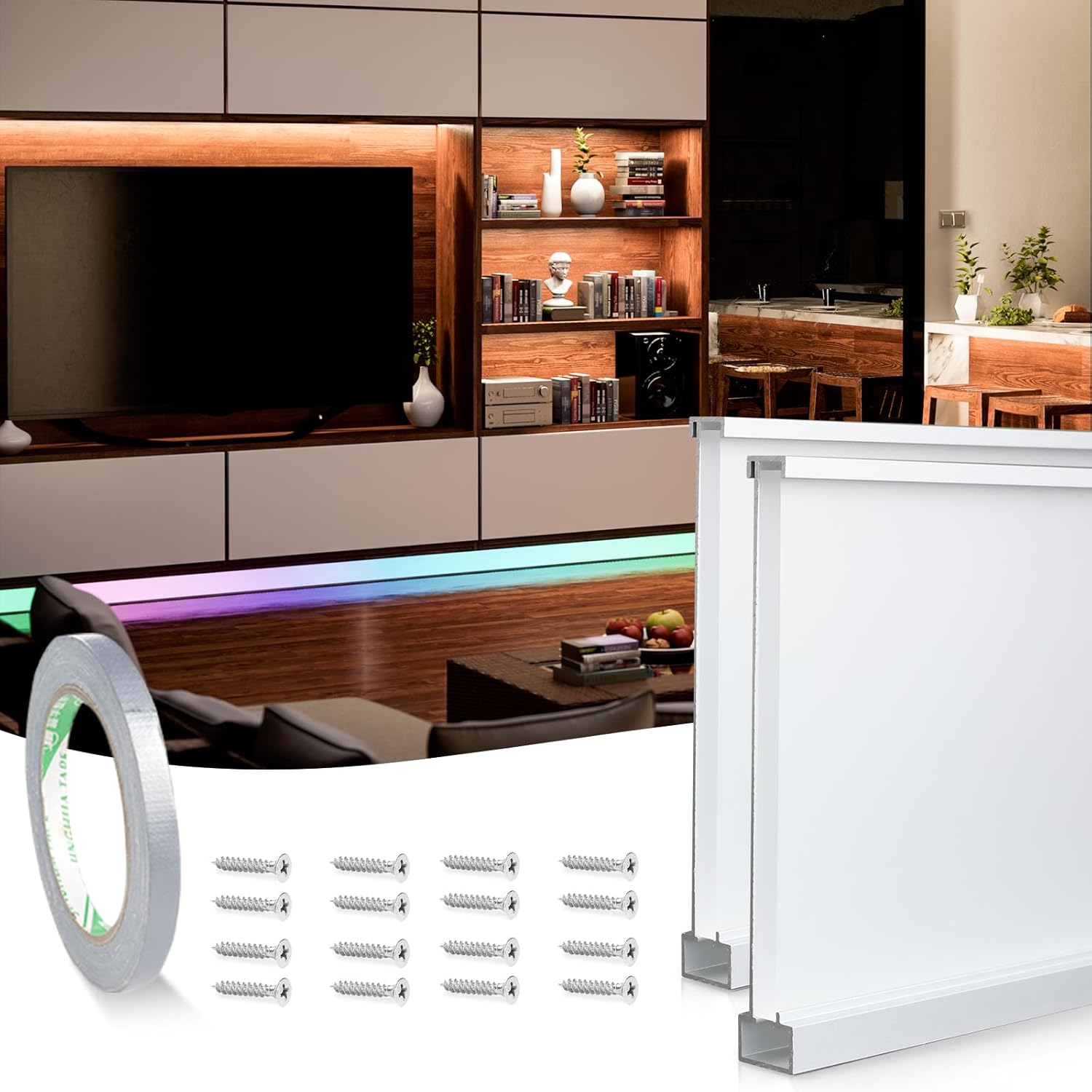 LED Neon Skirting Board 4ft LED Channel with Cover | Muzata USA ...