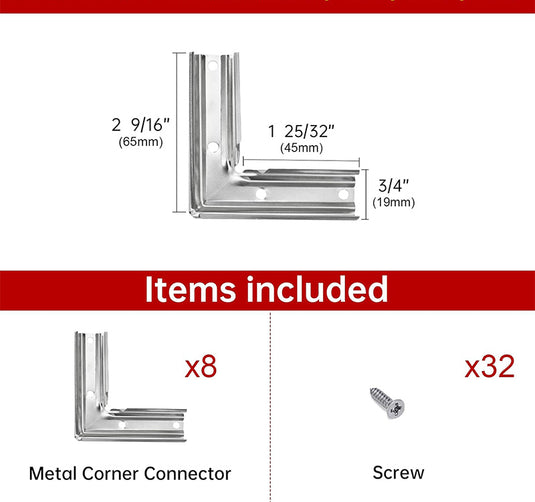 Muzata Led Channel 90 Degree Corner Connectors L-Shape Adaptor for U1SW U-Shape Aluminum Channel, 90 Degree LCC1 WW C1, LA1 LC1
