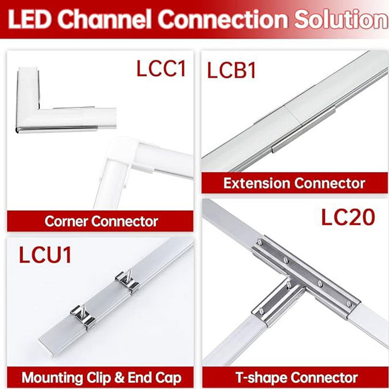 Load image into Gallery viewer, Muzata Led Channel 90 Degree Corner Connectors L-Shape Adaptor for U1SW U-Shape Aluminum Channel, 90 Degree LCC1 WW C1, LA1 LC1
