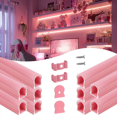 Muzata 10Pack 3.3FT/1Meter Spotless Neon Effect Pink LED Channel System with Thicker Cover Diffuser U108 PP