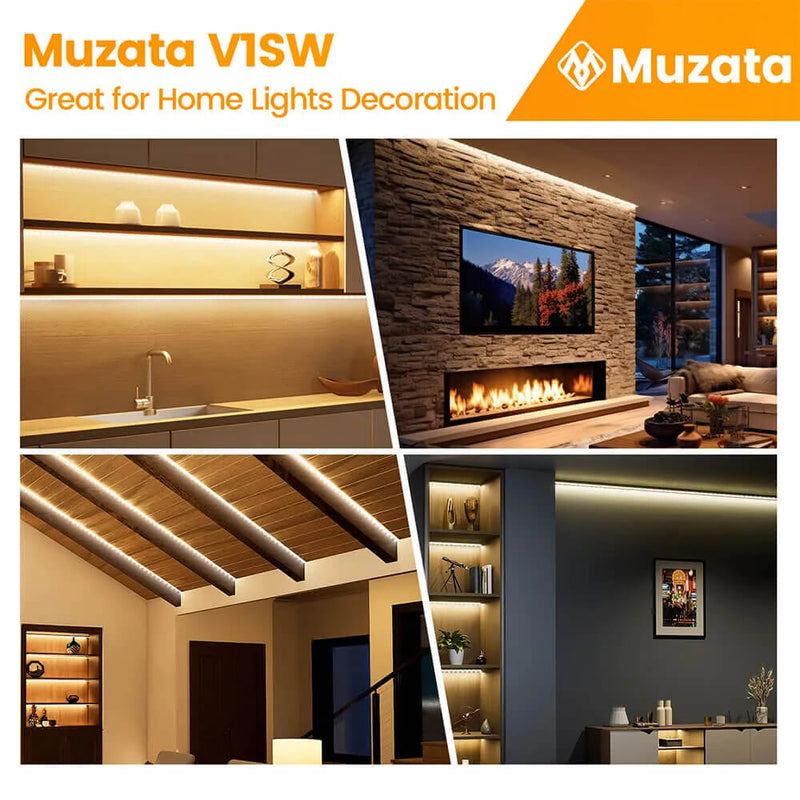 Load image into Gallery viewer, Muzata 3.3FT/1Meter V-Shaped LED Aluminum Channel with Milky White Cover Lens for Light Strip V1SW WW
