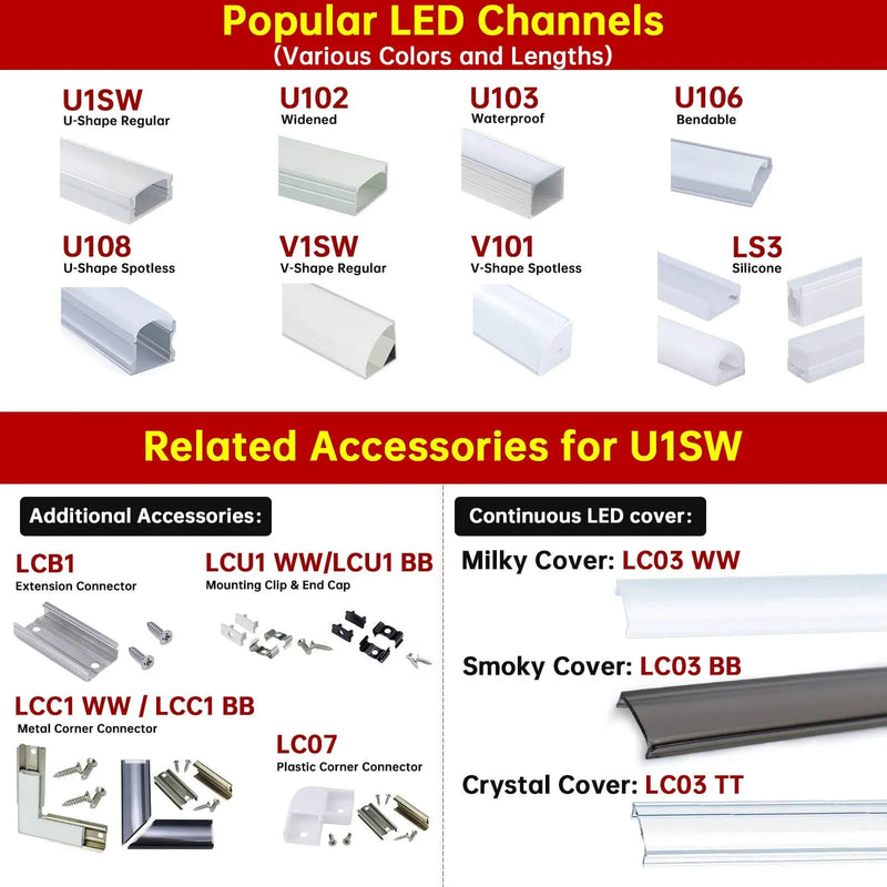 Load image into Gallery viewer, Muzata Extension Connectors for U1SW U101 U107 U108 U-Shape Aluminum LED Channel LCB1
