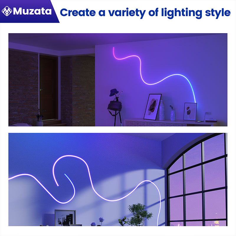 Load image into Gallery viewer, Muzata 16.4ft/5Meter Recessed Linear Lighting Silicone LED Channel Flexible Tube with Black Cover USC6
