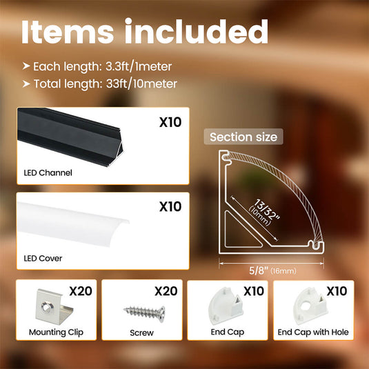 thumbnail image 2 of StarlandLed 6-Pack 3.3Ft V-Shape LED Aluminum Channels With Milky Covers - Professional Strip Light Installation 2 of 11