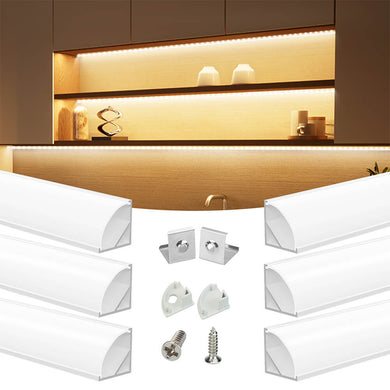 Muzata 3.3Ft/1Meter V-Shaped White LED Channel System with Milky White Cover Lens V1SW HW