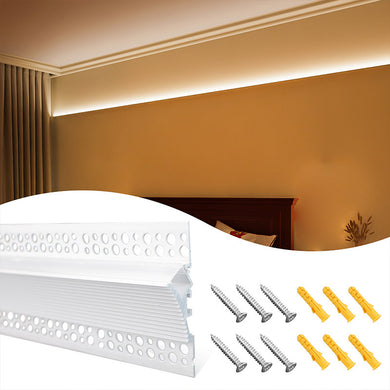 Muzata 5Pack 3.3Ft /1M Plaster-in LED Channel Decorative Wall Lights with Spotless Milky White Diffuser U130 HW