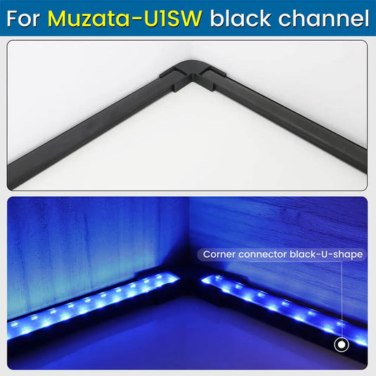 Muzata 8 Pack LED Channel Corner Connector Kit L-Shape for U1SW LC07