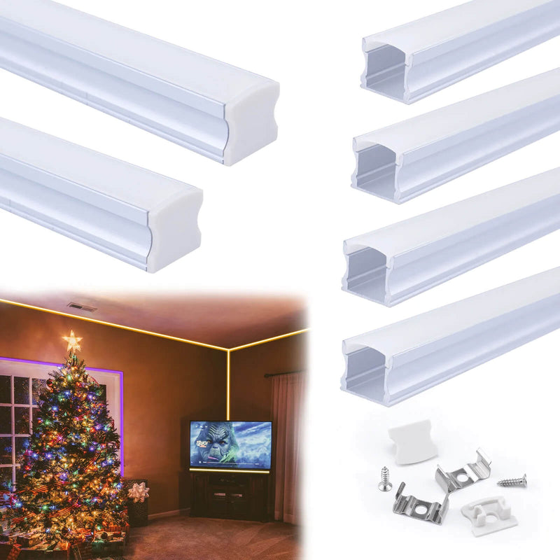 Load image into Gallery viewer, Muzata Spotless Silver LED Channel System with Milky White Frosted Diffuser U101 WW
