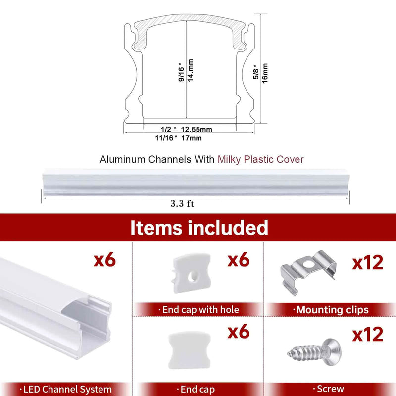 Load image into Gallery viewer, Muzata Spotless Silver LED Channel System with Milky White Frosted Diffuser U101 WW
